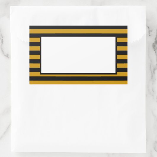 Braune, schwarz-weiße Streifen Rechteckiger Aufkleber (Tasche)