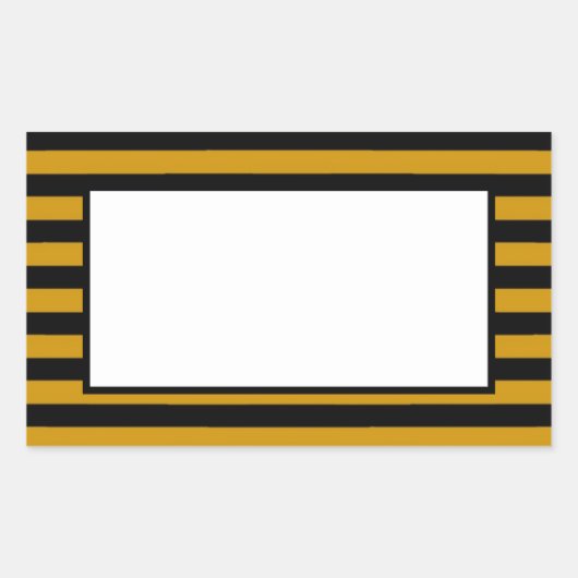 Braune, schwarz-weiße Streifen Rechteckiger Aufkleber (Vorderseite)