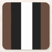 Braune, schwarz-weiße Streifen Rechteckiger Pappuntersetzer (Vorderseite)