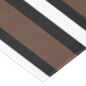 Braune, schwarz-weiße Streifen Tischdecke (Schrägansicht)
