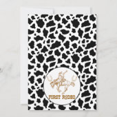 Braune schwarze Kuh Print erste Rodeo 1. Geburtsta Einladung (Rückseite)