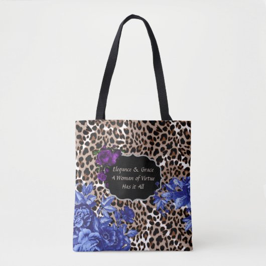 Braune/schwarze Tierdruckfolie Medium Tasche (Vorderseite)
