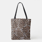Braune/schwarze Tierdruckfolie Medium Tasche (Rückseite)