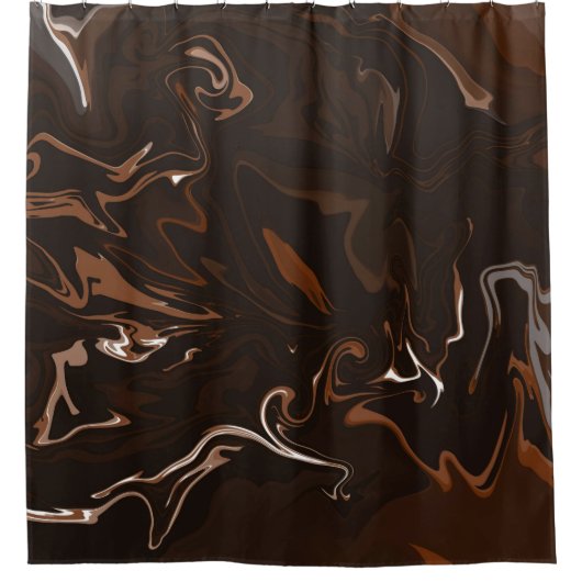 Braune, schwarze und graue Wirbel Duschvorhang (Vorderseite)