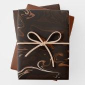 Braune, schwarze und graue Wirbel Geschenkpapier Set (Beispiel)