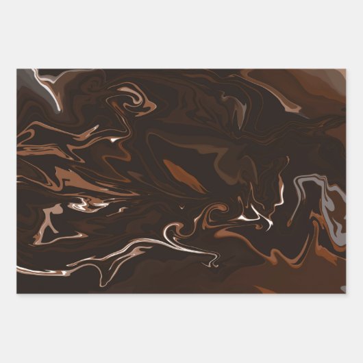 Braune, schwarze und graue Wirbel Geschenkpapier Set (Vorderseite)