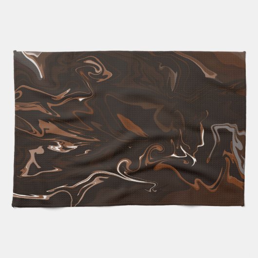 Braune, schwarze und graue Wirbel Geschirrtuch (Horizontal)