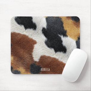 Braune schwarze und weiße Kuhleder-Textur-Wurfkiss Mousepad