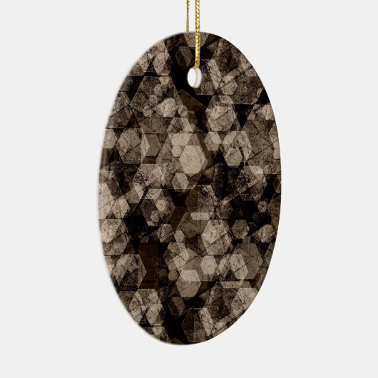 Braune Sechsecke. Keramik Ornament (Rechts)