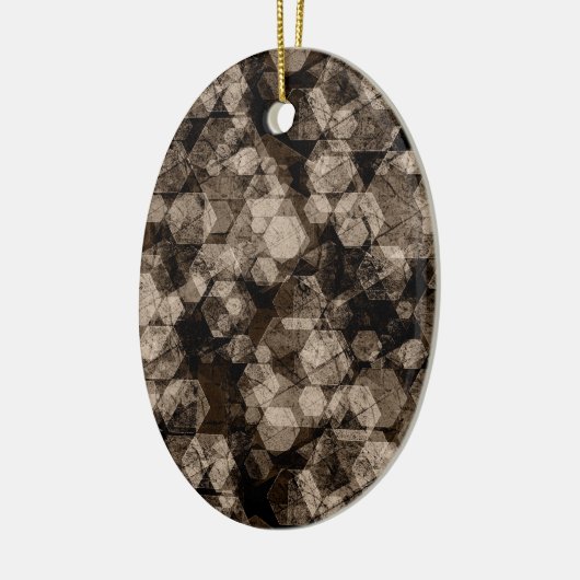 Braune Sechsecke. Keramik Ornament (Links)