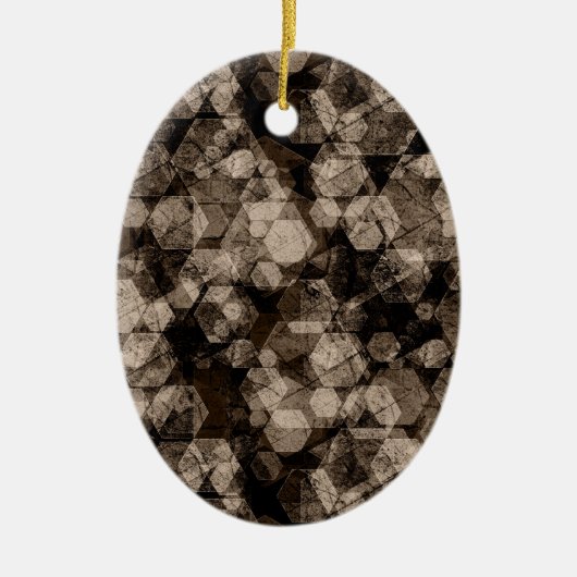 Braune Sechsecke. Keramik Ornament (Vorne)