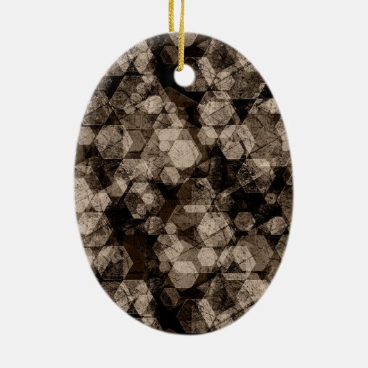 Braune Sechsecke. Keramik Ornament (Hinten)