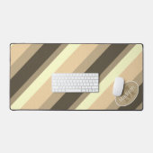 Braune Sepa Retro-geometrische Linien Monogramm Schreibtischunterlage (Tastatur & Maus)