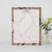 Braune Snakeskin Briefbogen (Stehend Vorderseite)