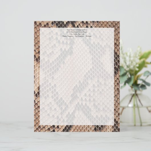 Braune Snakeskin Briefbogen (Stehend Vorderseite)