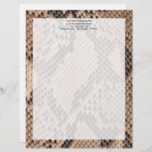 Braune Snakeskin Briefbogen (Vorne/Hinten)