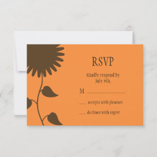 Braune Sonnenblume RSVP Karte