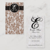 braune Spitze cutomize Ihr Monogramm Visitenkarte (Vorne/Hinten)