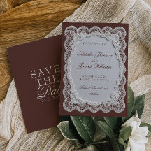 Braune Spitzen-Doily-Hochzeit im Stil von Old Mone