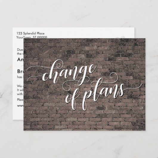 Braune Steine Änderung der Pläne aufgeschobene Hoc Postkarte (Vorne/Hinten)