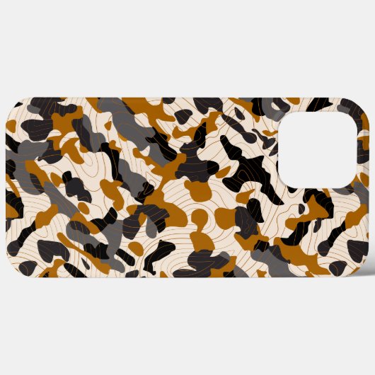 Braune Steinkohle Diagonale Camouflage mit Contour Case-Mate iPhone Hülle (Rückseite (Horizontal))