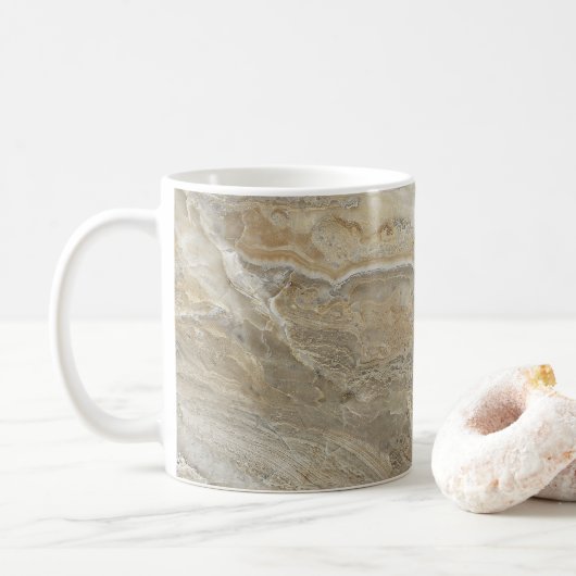 Braune Steinstruktur Kaffeetasse (Mit Donut)