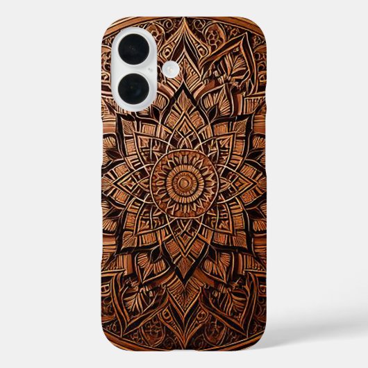 Braune stilvolle Mandala-Handyhülle Case-Mate iPhone Hülle (Rückseite)