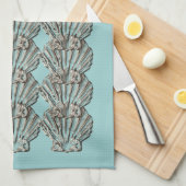 Braune Strandküche des Aqua Küchentuch (Viertel Falte)