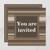 braune Streifen - Einladung (Vorne/Hinten)