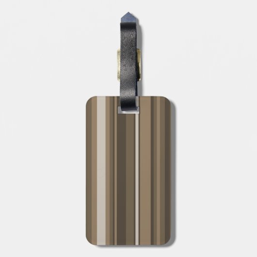 Braune Streifen Gepäckanhänger (Rückseite vertikal)