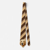 Braune Streifen Golden Retriever Labrador Neck Tie Krawatte (Vorderseite)