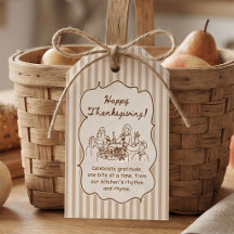 Braune Streifen Handgezeichnete Thanksgiving-Dinne