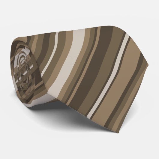 Braune Streifen Krawatte (Gerollt)