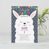 Braune Streifen Lama Fun Geburtstagsparty Einladung (Stehend Vorderseite)