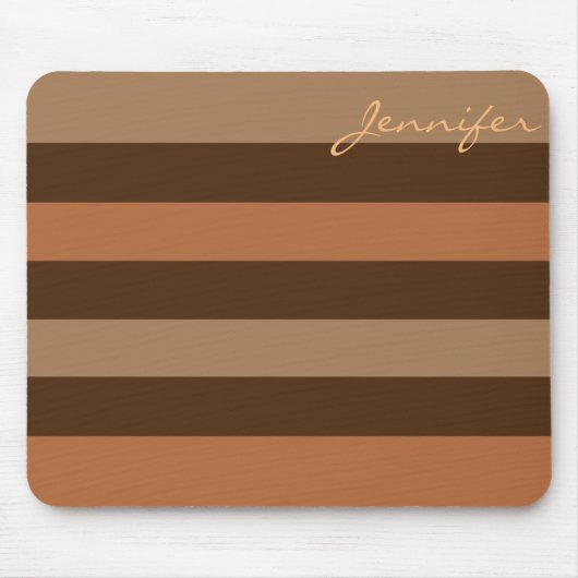 Braune Streifen Moderne neutrale Personalisierte Mousepad (Vorne)
