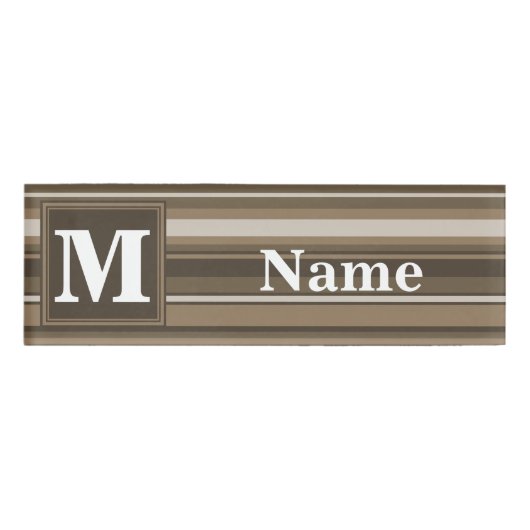 Braune Streifen Namenschild (Vorderseite)