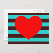 Braune Streifen Postkarte (Vorne/Hinten)