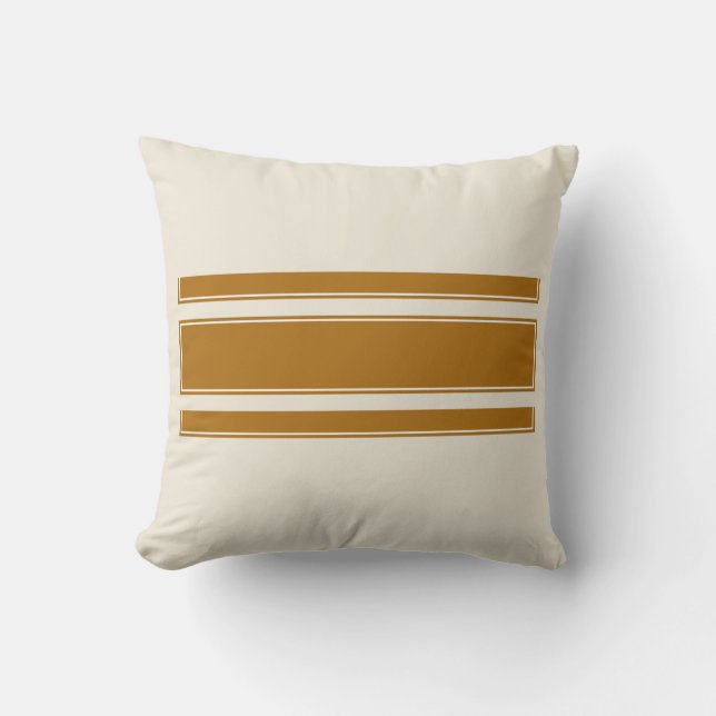 Braune Streifen Quadrat Kissen - neutral Minimalis (Vorderseite)