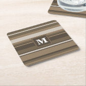 Braune Streifen Rechteckiger Pappuntersetzer (angewinkelt)