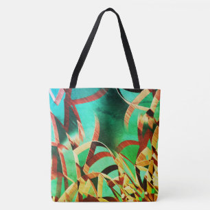 Braune Streifen über Grün oder Aquamarin Tasche
