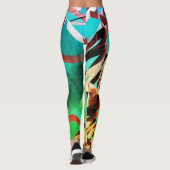 Braune Streifen über grün oder aquamarine Leggings (Rückseite)