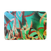 Braune Streifen über grünem oder aquamarinem Hinte Badematte (Vorderseite)