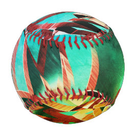 Braune Streifen über grünem oder aquamarinem Hinte Baseball