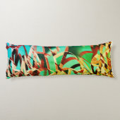 Braune Streifen über grünem oder aquamarinem Hinte Seitenschläferkissen (Rückseite)