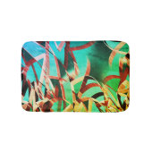 Braune Streifen über rustikales Grün und Aquamarin Badematte (Vorderseite)