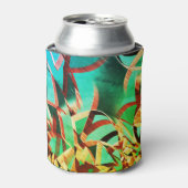 Braune Streifen über rustikales Grün und Aquamarin Dosenkühler (Kanne Vorderseite)