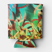 Braune Streifen über rustikales Grün und Aquamarin Dosenkühler (Vorderseite)