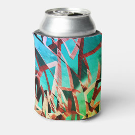 Braune Streifen über rustikales Grün und Aquamarin Dosenkühler