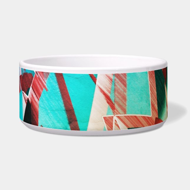 Braune Streifen über rustikales Grün und Aquamarin Napf (Links)