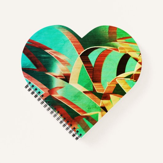 Braune Streifen über rustikales Grün und Aquamarin Notizblock (Vorderseite)